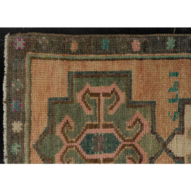 Early 21st Century Turkish Mini Rug Oriental Hand Knotted Vintage Rug 1'8" x 3'4" #21195 For Sale - Image 5 of 8
