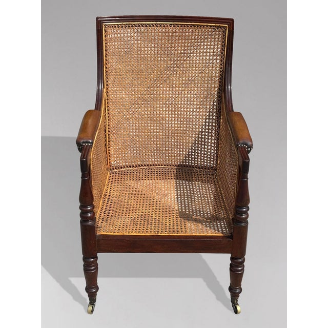 George IV Mahogany Caned Library Bergère, 1820s For Sale - Image 11 of 12