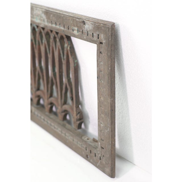 Bronze Overlapping Gothic Arches Wall Grate 38 X 10 In. For Sale - Image 4 of 7