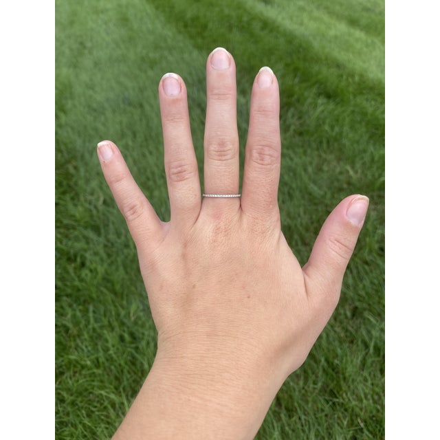 Early 21st Century 0.20ctw Diamond Tiffany & Co Eternity Band Ring, 18k White Gold, Ring Size 8.25 For Sale - Image 5 of 5