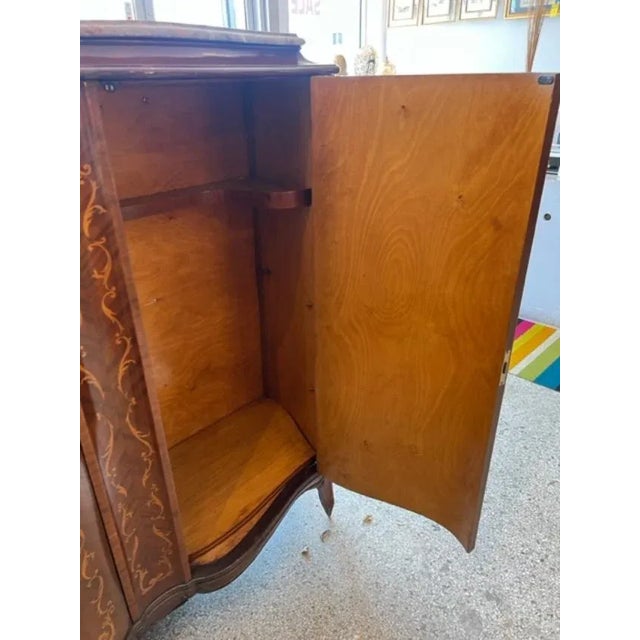 Late 19th Century Late 19th Century French Louis XV Walnut Cupboard With Marble Top For Sale - Image 5 of 8