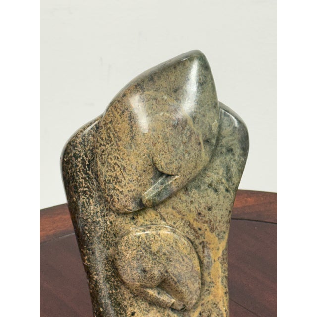 Sam Shadrack African Hand-Carved Stone Mother + Child Sculpture For Sale - Image 4 of 12