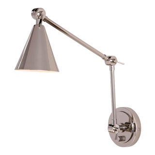 Regina Andrew Sal Task Sconce in Polished Nickel For Sale
