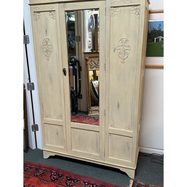 2020s Provincial Armoire With Shelving, Ivory For Sale - Image 5 of 12