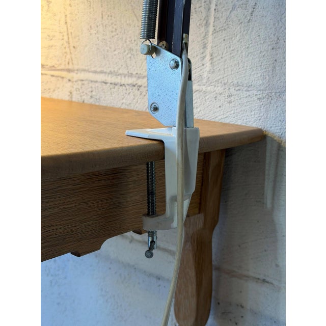 Demko Danmark LTD-1 1910 Architect Desk Lamp Brown Clamp Base Danish Mid-Century 1970s For Sale - Image 4 of 11