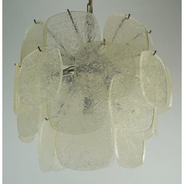 Mid-Century Pendant Light with Acrylic Discs Like Ice Glass, 1970s For Sale - Image 4 of 15