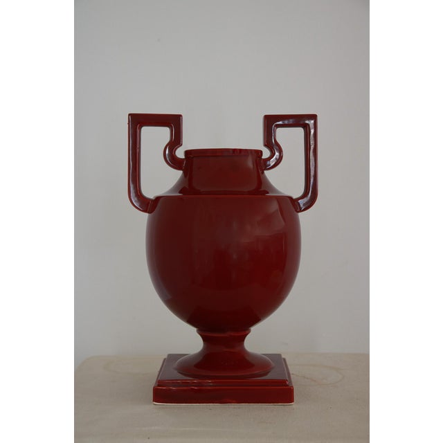 Vintage 1980's Red Fitz & Floyd Grecian Style Vessel Beautiful lightweight and the perfect red accent for any room Made in...