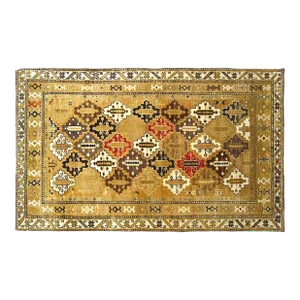 Antique Caucasian Shirvan Oriental Rug in Small Size with Diamond Design