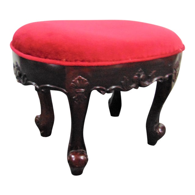 Louis XV Mahogany Carved Footstool For Sale