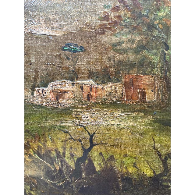 Oil on cardboard - Landscape of the Emilian countryside in the rain Date: Early 20th century Provenance: Emilia-Romagna,...