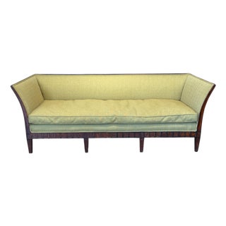 Early 19th Century Italian Upholstered Sofa With Carved Walnut Frame For Sale