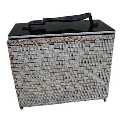 Woven Wicker Basket Shoe Shine Kit Storage Box For Sale
