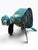 Postmodern Vintage Turquoise Metal Turtle Table Lamp | Sculptural Wire Mesh Accent Light For Sale - Image 3 of 5