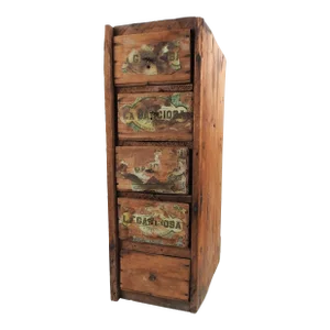 Antique Primative Folk Art Cigar Box Drawers