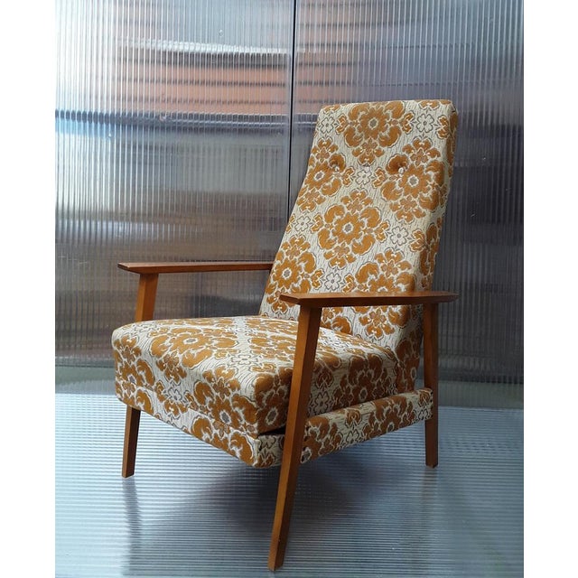 Adjustable German Relaxation Armchair in Beech, 1970s For Sale - Image 3 of 14