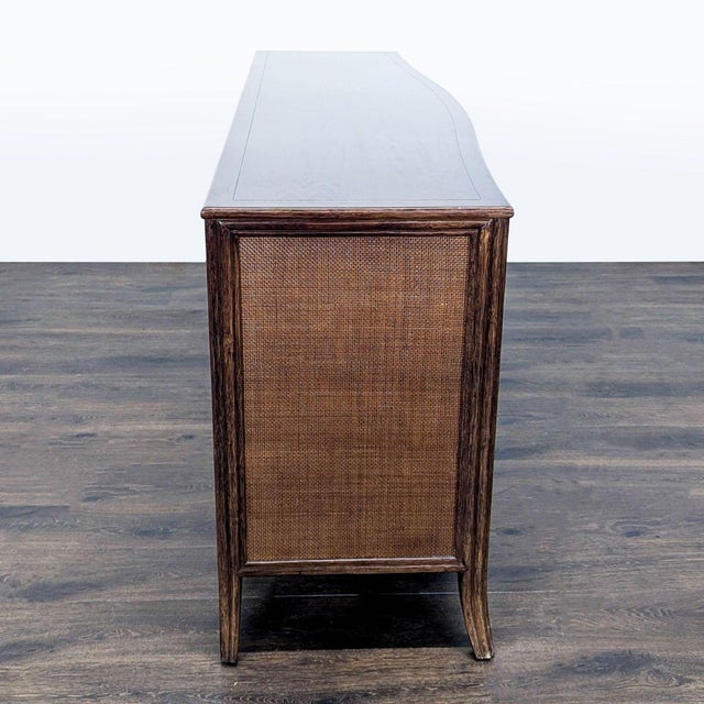 2010s Modern Barbara Barry for Baker / McGuire Rattan, Oak & Raffia Sideboard Buffet For Sale - Image 5 of 10