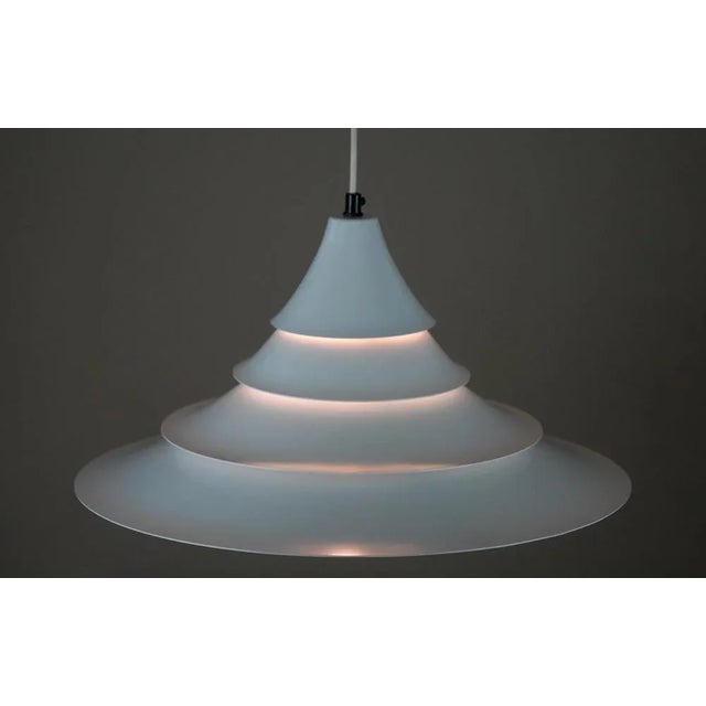 Metal Pagode Pendant Lamp by Ricardoni for Nordisk Solar, Denmark, 1980s For Sale - Image 7 of 9