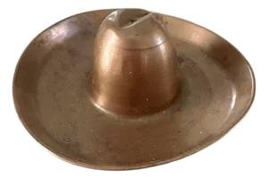 Vintage Hammered Copper Sombrero / Cowboy Hat Ashtray Object