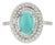 Early 18th Century 1.51ct Cabochon Turquoise & Diamond 14k Gold Ring Size 4 For Sale
