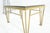 Metal Geometric Frame Style Legs Rectangular Brass Plated Side Table w/ Glass Top For Sale - Image 7 of 13