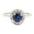 0.96ctw Sapphire & Diamond Halo Ring, Platinum, Ring Size 4.5, Engagement For Sale