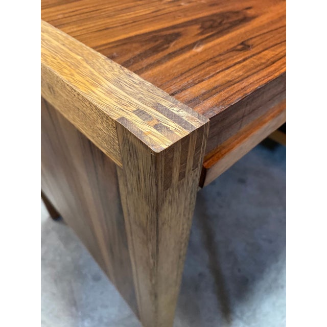 Wood Mid Century Modern Rosewood & Palm Desk Made in Columbia For Sale - Image 7 of 9