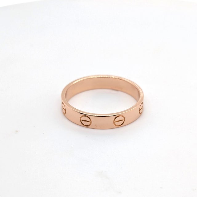 Metal Cartier "Love" Ring (Small) in 18k Rose Gold - Size 5 For Sale - Image 7 of 9