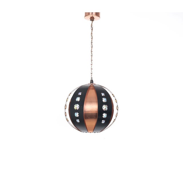 Vintage copper pendant lamp produced by Coronell Electro Denmark. Designed by Werner Schou in the 1960s. The lamp is...
