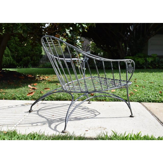 Traditional Wrought Iron Faux Bois Garden Chair in Dogwood Form, 1960s For Sale - Image 3 of 11