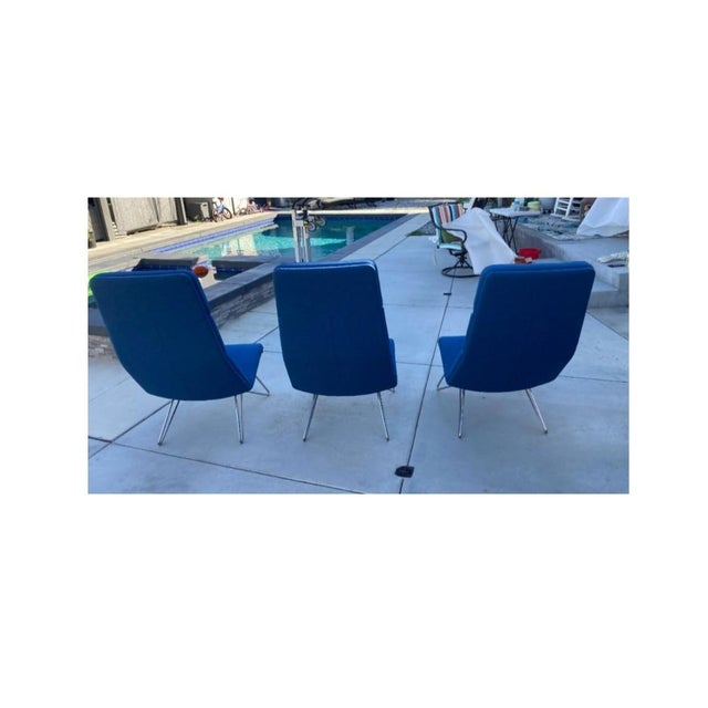 Mid-Century Modern 3- Criss Cross High-Back Lounge Chairs Beautiful Condition For Sale - Image 3 of 4