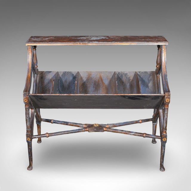 Traditional Antique Georgian Revival Book Trough, English, Painted, Library Stand, Edwardian For Sale - Image 3 of 12