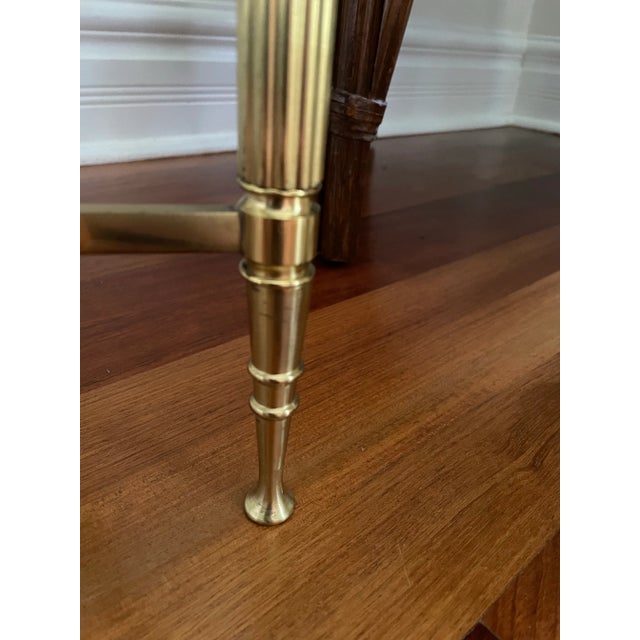 Metal Vintage Small Hollywood Regency Brass Smoked Glass Cocktail Table, C. 1970s, Manner of Maison Jansen For Sale - Image 7 of 10