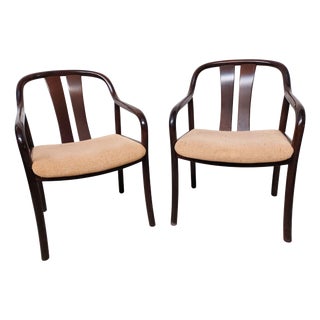 Asiana Armchairs in Black Varnished Beech by Oswald Beck for Casala, 1980s, Set of 2 For Sale