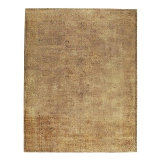 Brown Antique Worn Mahal Rug rug no.10790 For Sale