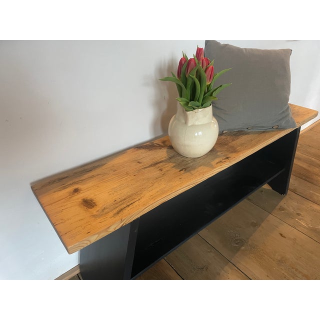 Antique Fir Bench, 1890s For Sale - Image 5 of 12