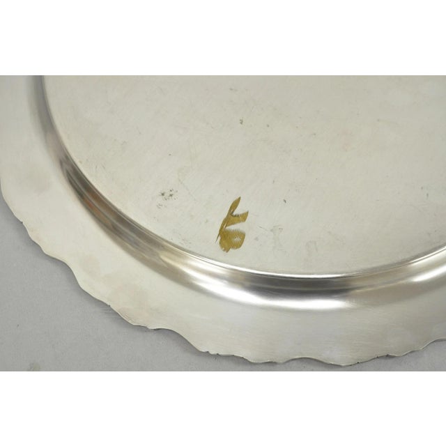Vintage Victorian Silver Plated Grapevine Repousse 20" Round Serving Platter For Sale - Image 12 of 13