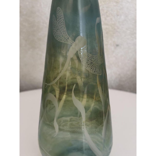Glass Dragonfly Studio Glass Vase by W. Schmid for Zwiesel, Germany, 1982 For Sale - Image 7 of 16