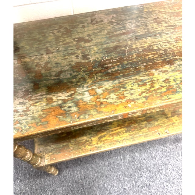 Charming Antique 19th Century English Etagere With Worn Painted Finish For Sale - Image 4 of 5