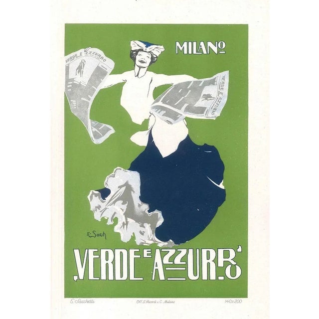 Verde e azzurro is a colored lithographed original manifesto on cardboard, realized around 1914 by the italian artist...