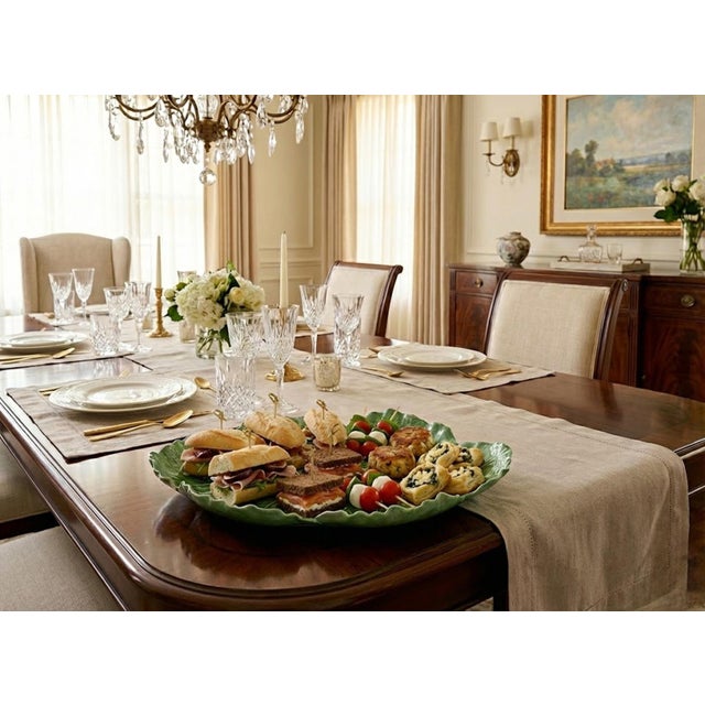 Late 20th Century Dodie Thayer Trompe l'Oeil Lettuce Ware Platter For Sale - Image 13 of 15