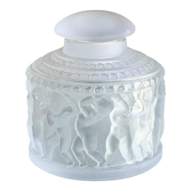 Lalique Les Enfants Nude Putti French Crystal Perfume Bottle For Sale