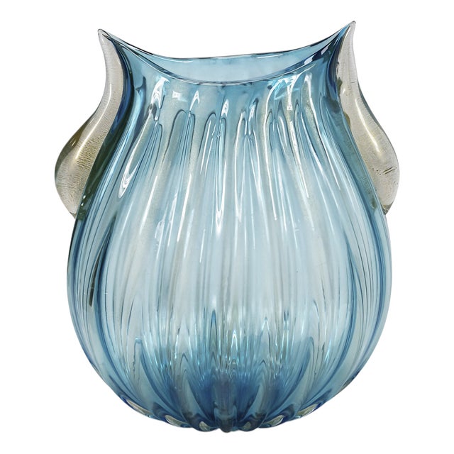 Vintage Italian Handmade Murano Glass Vase by Pino Signoretto For Sale