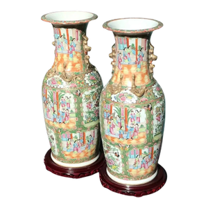 19th Century Chinese Export Vases - a Pair