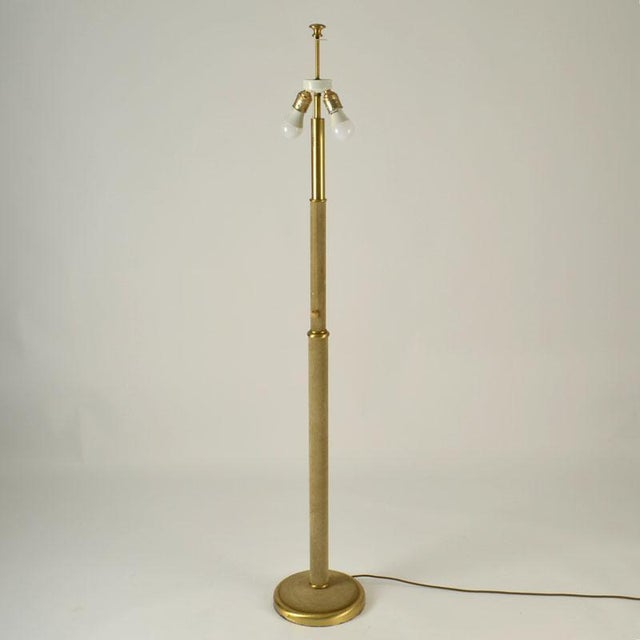 Leather and Parchment Floor Lamp, 1960s For Sale - Image 12 of 13
