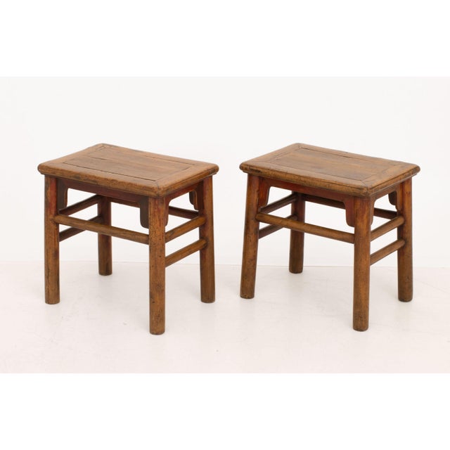Pair of Chinese Elm Side Tables For Sale In New York - Image 6 of 10