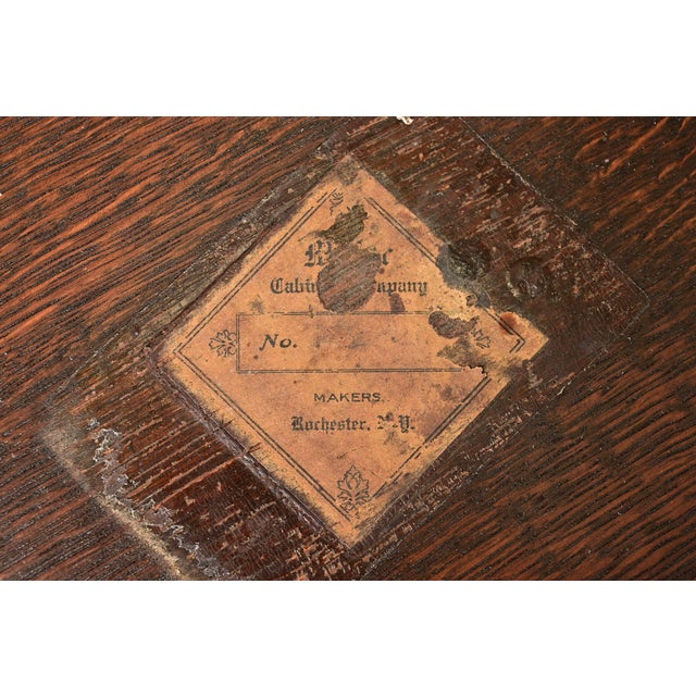 Miller Cabinet Co. Antique Mission Oak Arts & Crafts Tabouret Side Table, Newly Refinished For Sale - Image 9 of 10
