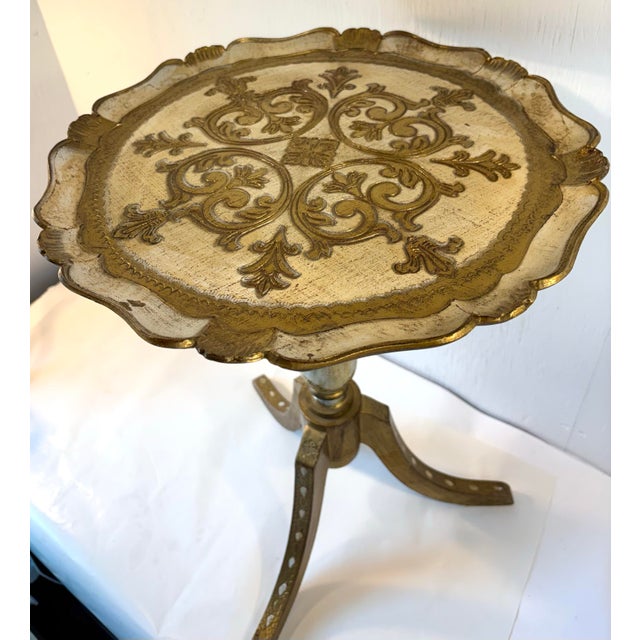 Lovely gold and ivory Italian Florentine drink table!