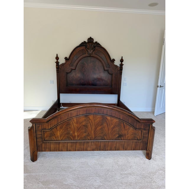 Victorian Henredon Cal King Victorian Mahogany Bed For Sale - Image 3 of 5