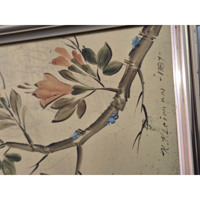 Vintage La Barge Oriental, Artist-Signed Chinoiserie Églomisé Wall Mirror - 1987 Model 1045-B For Sale - Image 10 of 14