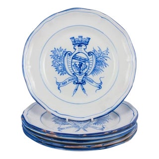 Vintage Dinner Plates in Faience by Emile Gallé for St. Clement, Set of 6 For Sale